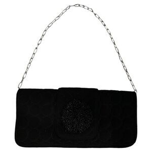 Vera Bradley Dazzle Black Silver Beaded Clutch Shoulder Handbag Cocktail Party